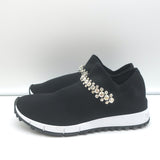 Jimmy Choo Verona Crystal-Embellished Knit Sneakers Black Size 35
