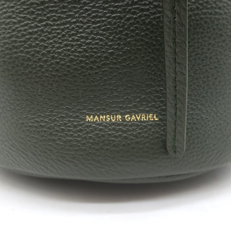 Mansur Gavriel Champagne Bucket Bag Seaweed Grained Leather NEW