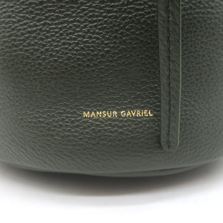 Mansur Gavriel Champagne Bucket Bag Seaweed Grained Leather NEW