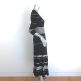 Proenza Schouler Striped Ribbed Knit Midi Dress Black Size Medium