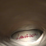 Lanvin knee-high platform harness boots in gray suede, pre-owned with light scuffs, luxury designer women's boots