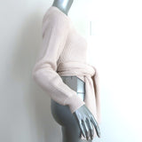 Beatriz Camacho Penelope Tie-Waist Sweater Ivory Wool Ribbed Knit Size Small NEW