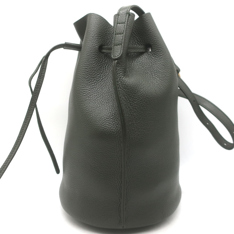 Mansur Gavriel Champagne Bucket Bag Seaweed Grained Leather NEW