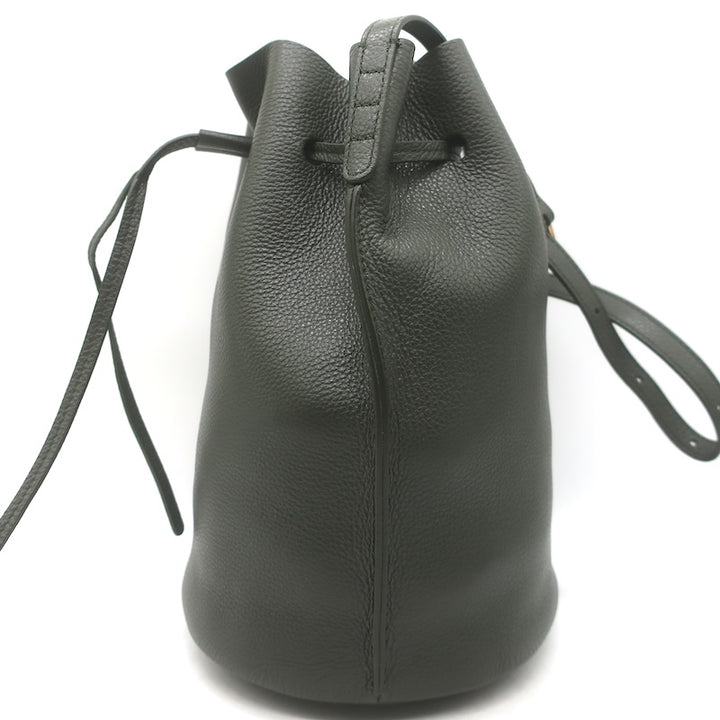 Mansur Gavriel Champagne Bucket Bag Seaweed Grained Leather NEW