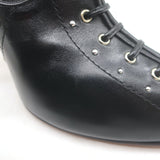 Alaia Grommet-Embellished Lace-Up Slingback Pumps Black Leather Size 39