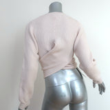 Beatriz Camacho Penelope Tie-Waist Sweater Ivory Wool Ribbed Knit Size Small NEW