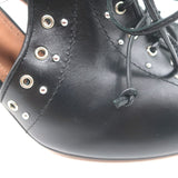 Alaia Grommet-Embellished Lace-Up Slingback Pumps Black Leather Size 39