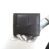 Bottega Veneta Cassette Bi-Fold Wallet Fondant Brown Intreccio Leather NEW