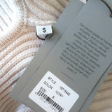 Beatriz Camacho Penelope Tie-Waist Sweater Ivory Wool Ribbed Knit Size Small NEW