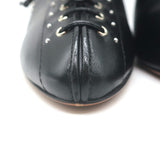 Alaia Grommet-Embellished Lace-Up Slingback Pumps Black Leather Size 39