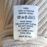 Beatriz Camacho Penelope Tie-Waist Sweater Ivory Wool Ribbed Knit Size Small NEW