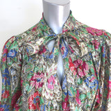 Isabel Marant Nalisma Metallic Floral Fil Coupe Tie-Neck Maxi Dress Size 36