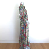 Isabel Marant Nalisma Metallic Floral Fil Coupe Tie-Neck Maxi Dress Size 36
