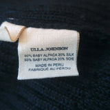 Ulla Johnson Ruffle Sweater Nadine Black Alpaca-Silk Ribbed Knit Size Small