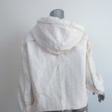 Proenza Schouler White Label Boucle Tweed Hooded Jacket Cream Size Medium