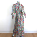Isabel Marant Nalisma Metallic Floral Fil Coupe Tie-Neck Maxi Dress Size 36