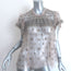 Needle & Thread Andromeda Embellished Top Dove Gray Size 8 Short Sleeve Blouse