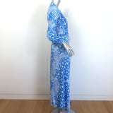 Poupette St Barth Ilona maxi dress in blue butterfly batik print, authentic pre-owned and gently worn, resort-ready luxury