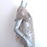 Needle & Thread Andromeda Embellished Top Dove Gray Size 8 Short Sleeve Blouse