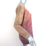 Raquel Allegra Tie Dye V-Neck Boyfriend Sweater Rose Wool-Cashmere Size 0 NEW