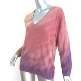 Raquel Allegra Tie Dye V-Neck Boyfriend Sweater Rose Wool-Cashmere Size 0 NEW
