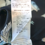 Stella McCartney Swan Print Fringe Shirt Black Silk Size 38 Long Sleeve Blouse