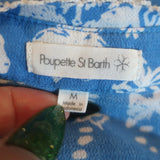 Poupette St Barth Ilona maxi dress in blue butterfly batik, pre-owned and gently worn luxury resortwear