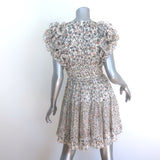 Ulla Johnson Ivy Ruffled Mini Dress Cream Floral Print Silk-Blend Size 0