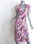 Diane von Furstenberg Collared Dress Apona Printed Stretch Silk Size 10