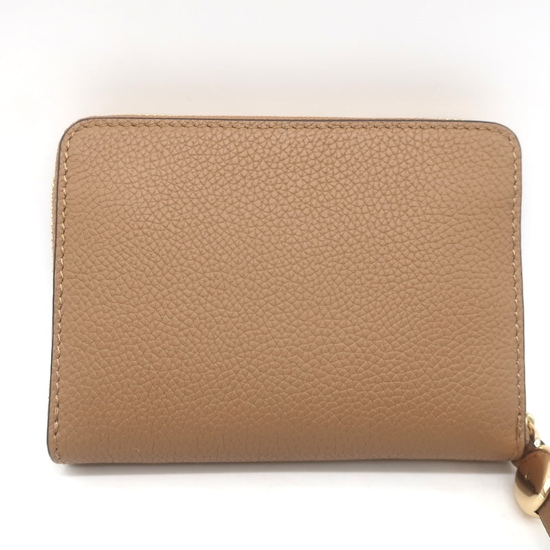 Tory Burch Romy Medium Zip Around Wallet Tiramisu Grained Leather NEW