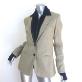 Veronica Beard Blazer with Turtleneck Dickey Beige Stretch Wool Size 3