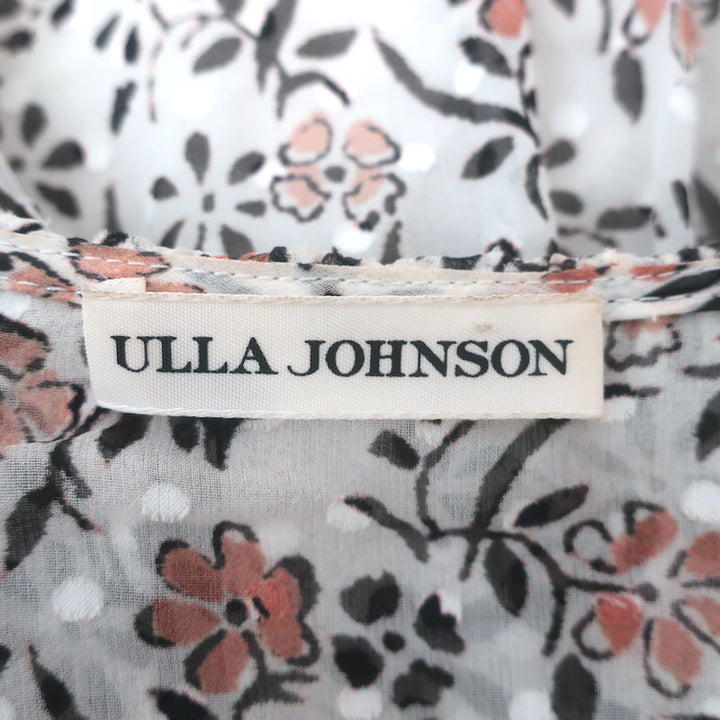 Ulla Johnson Ivy Ruffled Mini Dress Cream Floral Print Silk-Blend Size 0