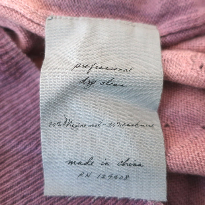 Raquel Allegra Tie Dye V-Neck Boyfriend Sweater Rose Wool-Cashmere Size 0 NEW