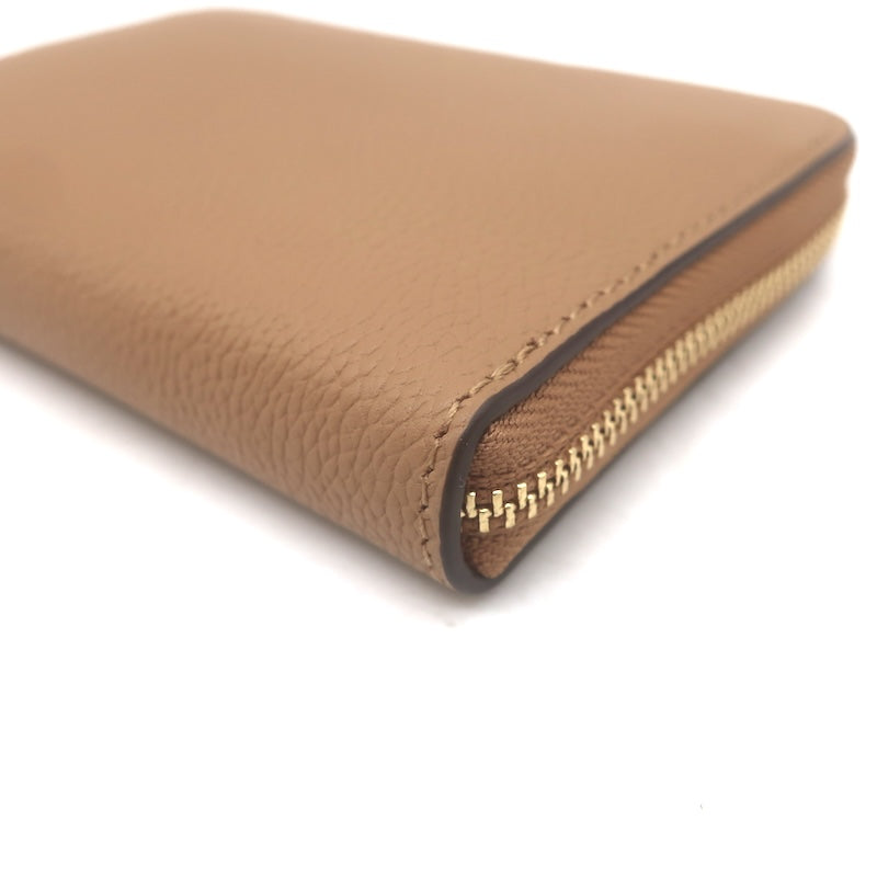 Tory Burch Romy Medium Zip Around Wallet Tiramisu Grained Leather NEW