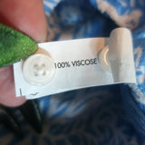 Poupette St Barth Ilona maxi dress in blue butterfly batik - pre-owned, gently worn, authentic resort-luxe.