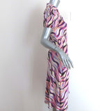 Diane von Furstenberg Collared Dress Apona Printed Stretch Silk Size 10