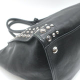 Prada Crystal-Studded Twin Pocket Tote Black Leather Medium Crossbody Bag