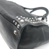 Prada Crystal-Studded Twin Pocket Tote Black Leather Medium Crossbody Bag