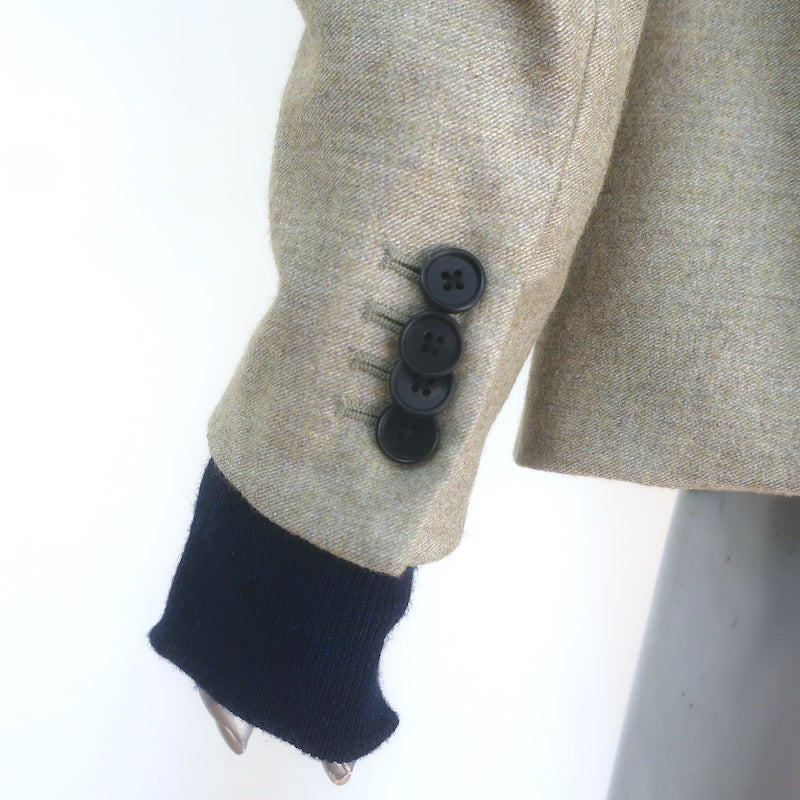 Veronica Beard Blazer with Turtleneck Dickey Beige Stretch Wool Size 3
