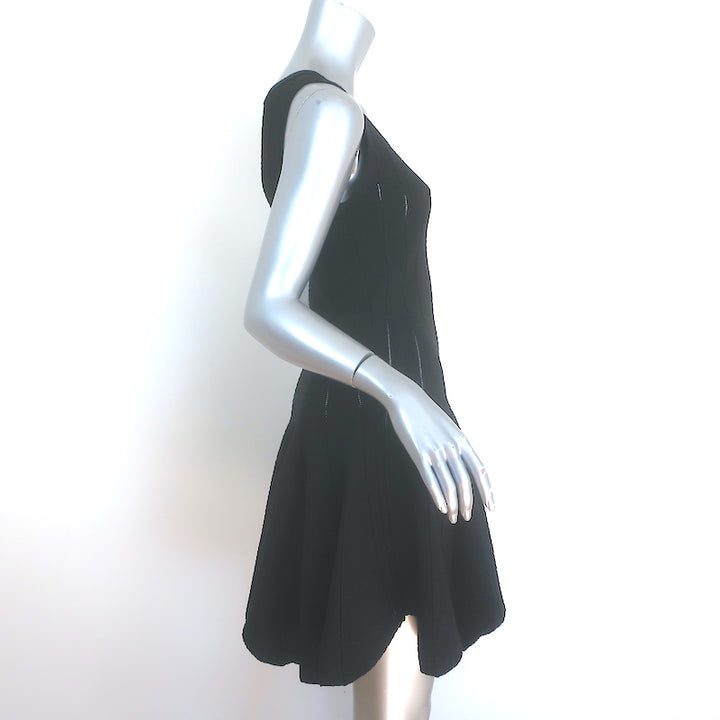 Jonathan Simkhai Fit &amp; Flare Dress Black Pointelle Stretch Knit Size Extra Small