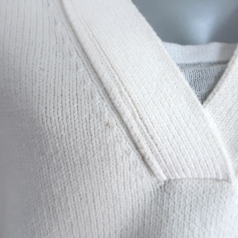 Brochu Walker Rainer Layered Sweater Cream Cotton-Blend Size Medium