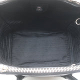 Prada Crystal-Studded Twin Pocket Tote Black Leather Medium Crossbody Bag