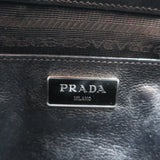 Prada Crystal-Studded Twin Pocket Tote Black Leather Medium Crossbody Bag
