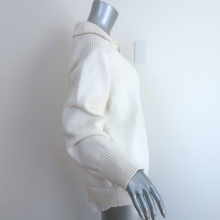 Brochu Walker Rainer Layered Sweater Cream Cotton-Blend Size Medium