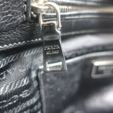 Prada Crystal-Studded Twin Pocket Tote Black Leather Medium Crossbody Bag