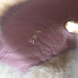 Amina Muaddi Millie Shearling Slide Sandals Brown Size 38.5