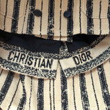 Christian Dior Striped Boucle Tweed Double Breasted Jacket Beige/Black Size US 4