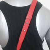 Chanel Medium Studded Boy Bag Red Quilted Leather Chain Strap Crossbody