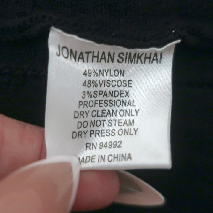 Jonathan Simkhai Fit &amp; Flare Dress Black Pointelle Stretch Knit Size Extra Small