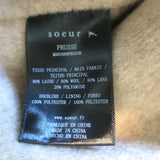 Soeur Prusse Double-Faced Coat Beige Wool-Blend Size 2 Belted Jacket NEW